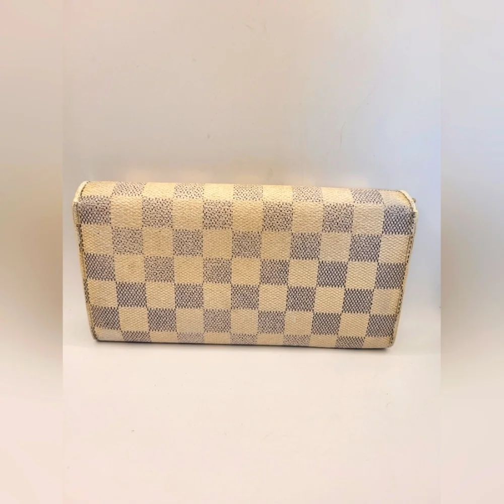 LOUIS VUITTON Damier Azur Portefeuille Sarah Long Wallet